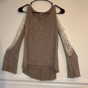 BOHO Cut Shoulder Knit Top